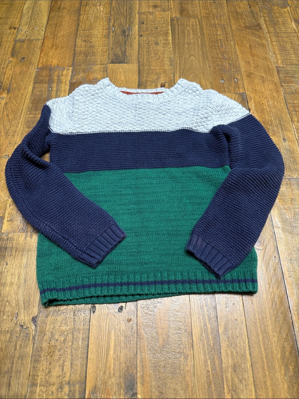 Tommy Bahama Crewneck Colorblock Sweater in Navy, Green & Light Gray